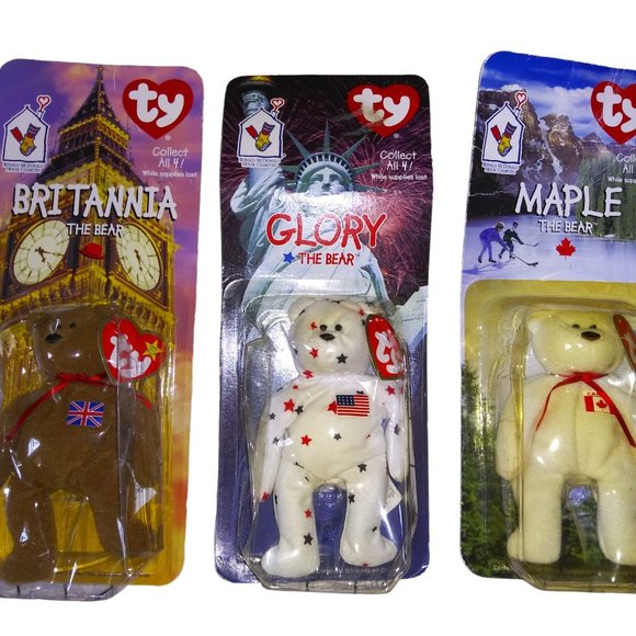 Vintage TY Beanie Babies Britannia Glory Maple Ronald McDonalds House Lot of 3 - Picture 1 of 5
